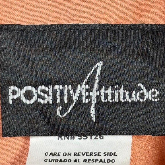 VTG Positive Attitude Blazer Women 16 Black Peach Lined Collar Y2K Party Evening - Picture 8 of 10